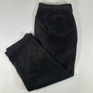 LL Bean Stretch Country Corduroy Pants Men's 42x29 Black Chino Velvety